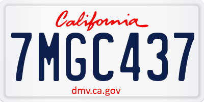 CA license plate 7MGC437