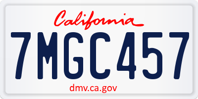 CA license plate 7MGC457