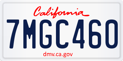 CA license plate 7MGC460