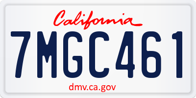 CA license plate 7MGC461