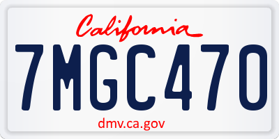 CA license plate 7MGC470