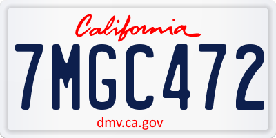 CA license plate 7MGC472