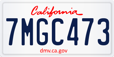 CA license plate 7MGC473