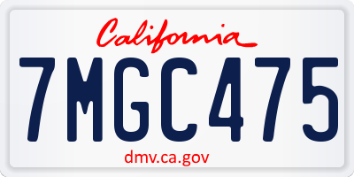 CA license plate 7MGC475