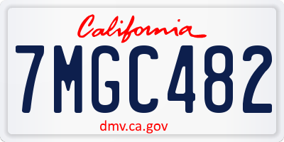 CA license plate 7MGC482