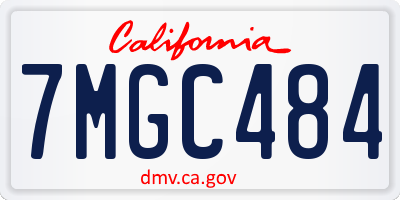 CA license plate 7MGC484