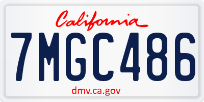 CA license plate 7MGC486