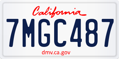 CA license plate 7MGC487