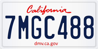 CA license plate 7MGC488