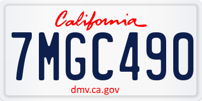 CA license plate 7MGC490