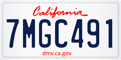 CA license plate 7MGC491