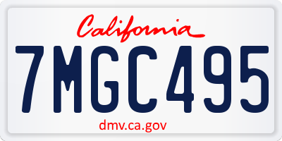 CA license plate 7MGC495