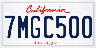 CA license plate 7MGC500