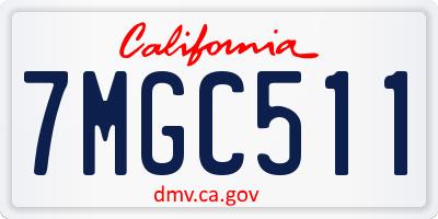 CA license plate 7MGC511
