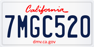 CA license plate 7MGC520
