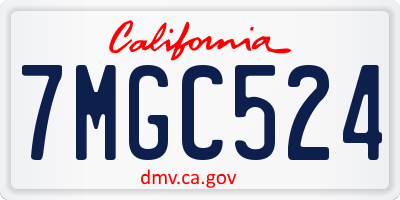 CA license plate 7MGC524