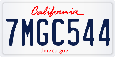 CA license plate 7MGC544