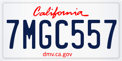 CA license plate 7MGC557