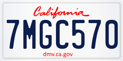 CA license plate 7MGC570