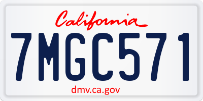 CA license plate 7MGC571