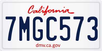 CA license plate 7MGC573