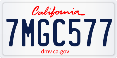 CA license plate 7MGC577