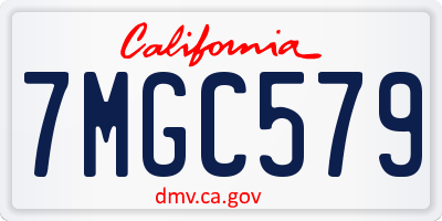 CA license plate 7MGC579