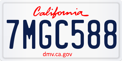 CA license plate 7MGC588