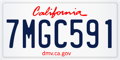 CA license plate 7MGC591