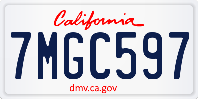 CA license plate 7MGC597