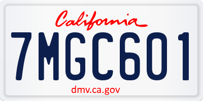 CA license plate 7MGC601