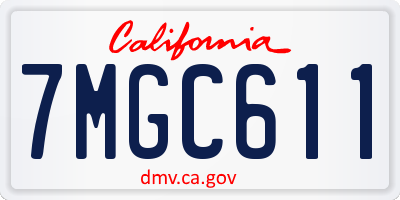 CA license plate 7MGC611