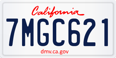 CA license plate 7MGC621