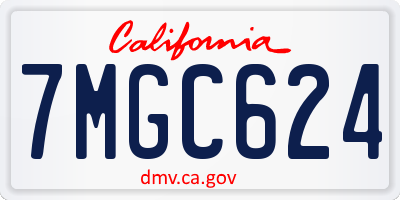 CA license plate 7MGC624