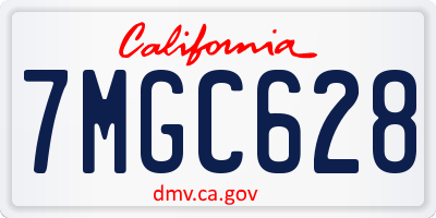 CA license plate 7MGC628