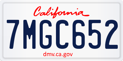 CA license plate 7MGC652