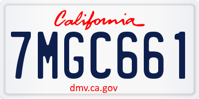 CA license plate 7MGC661
