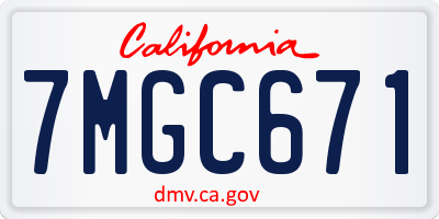 CA license plate 7MGC671