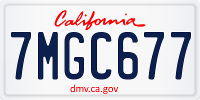 CA license plate 7MGC677