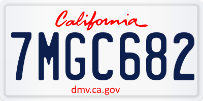 CA license plate 7MGC682