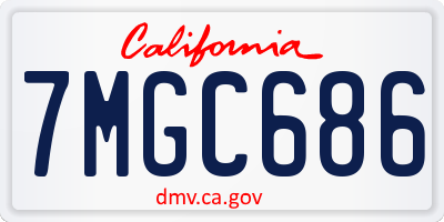CA license plate 7MGC686