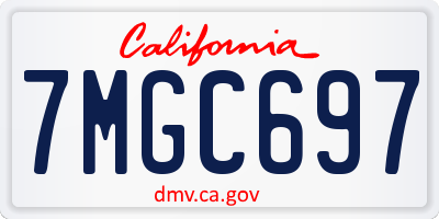 CA license plate 7MGC697
