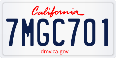 CA license plate 7MGC701