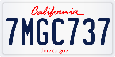 CA license plate 7MGC737