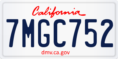 CA license plate 7MGC752