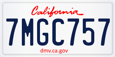 CA license plate 7MGC757