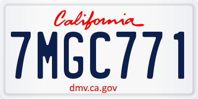 CA license plate 7MGC771