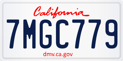 CA license plate 7MGC779