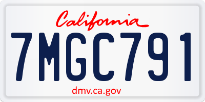 CA license plate 7MGC791