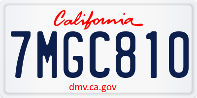 CA license plate 7MGC810